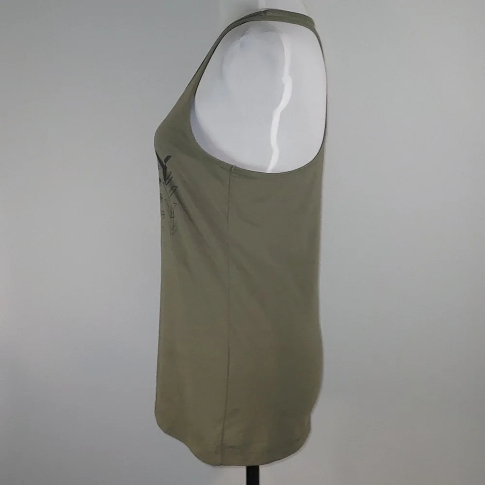 Oakley Olive Green Racerback Graphic Print Logo Athletic Tank Top Size XS - Picture 4 of 8